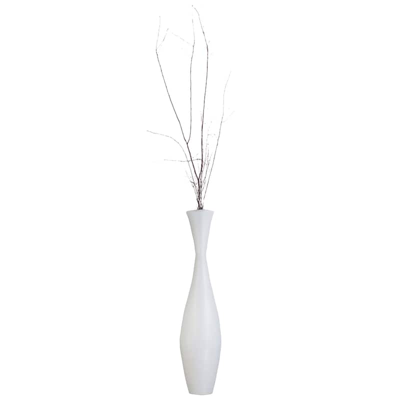 Bamboo Floor Vase - 43-inch Modern Elegance, Living Room Decor, Entryway, Dining Accent, Versatile Floral Styling, Home Decor - white