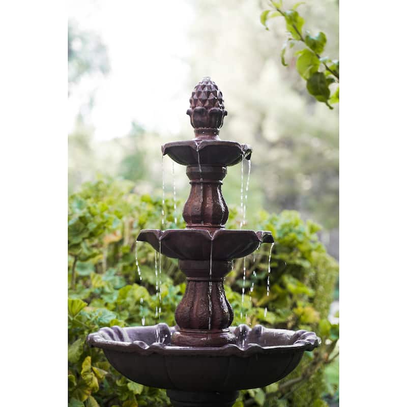XBrand 51 in Tall 3-Tier Freestanding Waterfall Fountain, Outdoor Garden, Yard, Lawn, Porch Décor