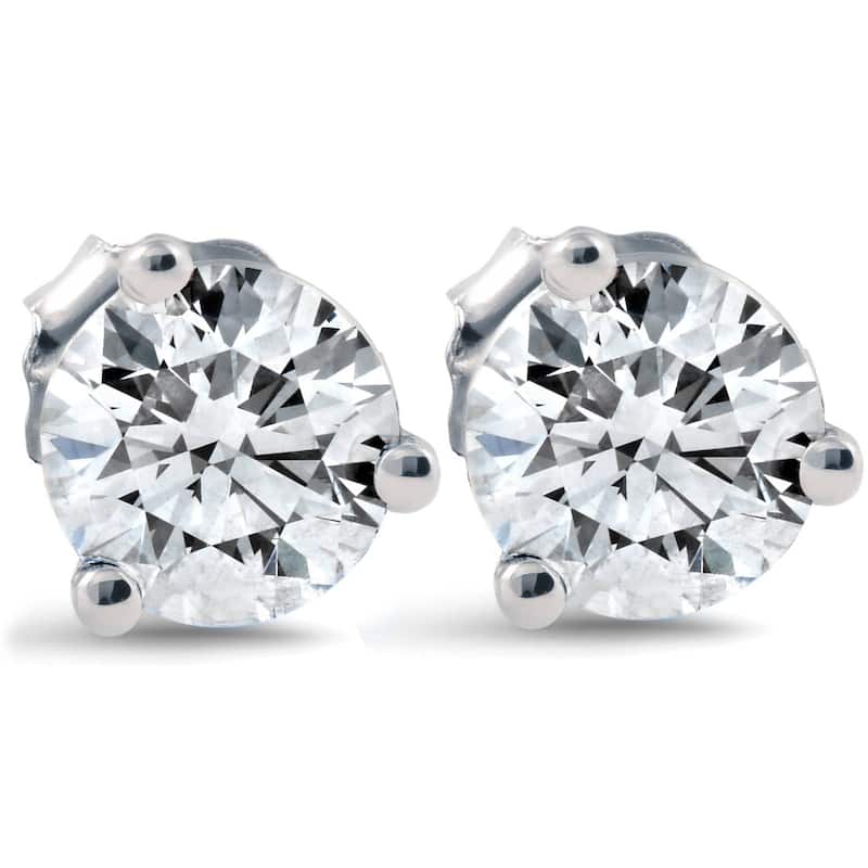 2 ct Round Solitaire Diamond Martini Studs White Gold With Screw Backs