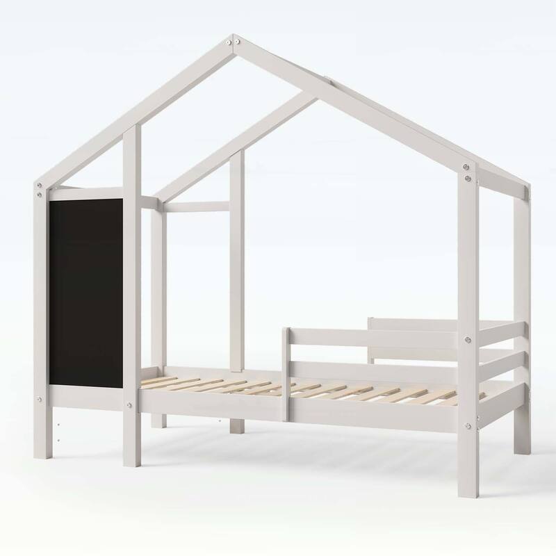 House Bed with Blackboard and Drawers,Creative and Space-Saving Design