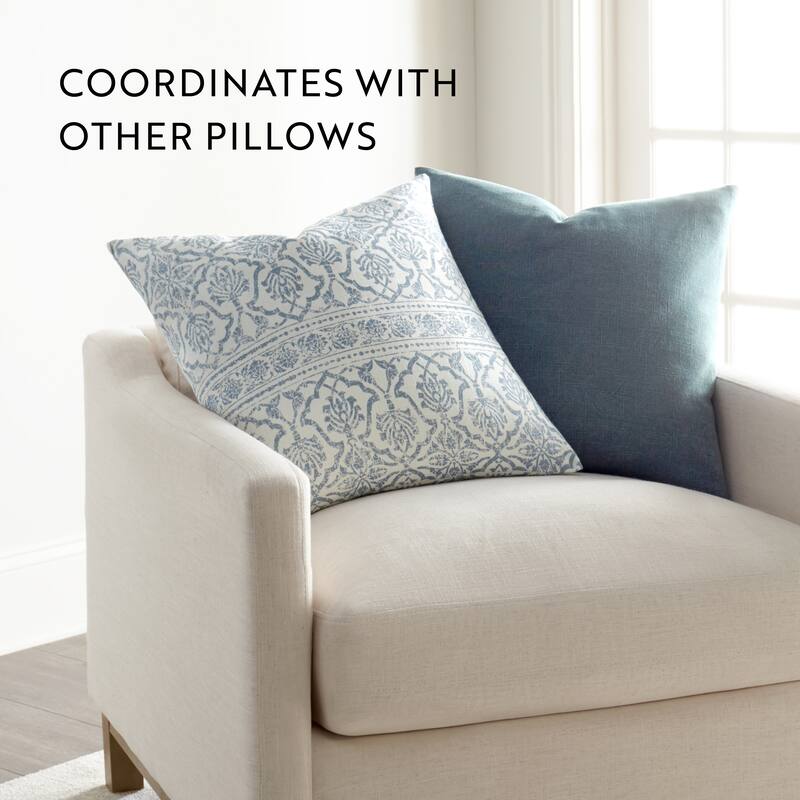 Elegant Patterns Cotton Decor Throw Pillow in Antique Floral