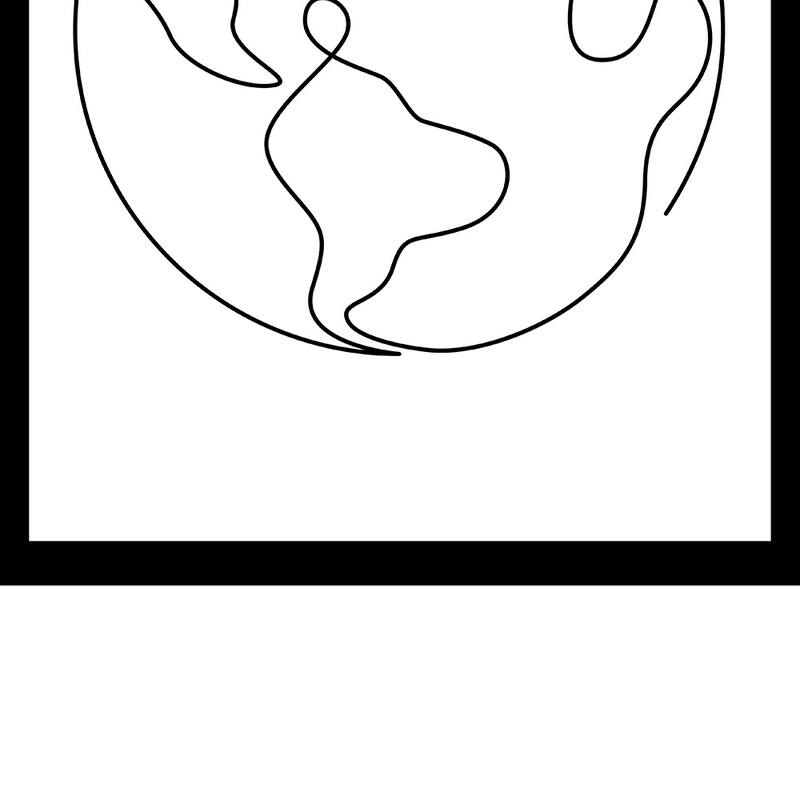 Venice Beach Collections features EARTH LINE ART - 14"x18" Framed Print Artwork