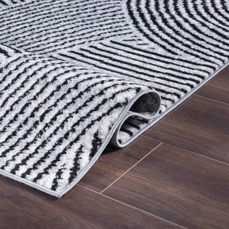 World Rug Gallery Bohemian Stripe Waves Area Rug