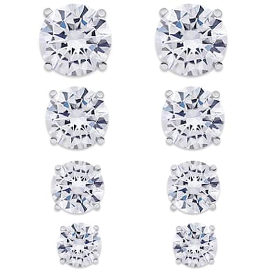 Victoria Townsend .925 Sterling Silver Cubic Zirconia 4Pr. Stud Set