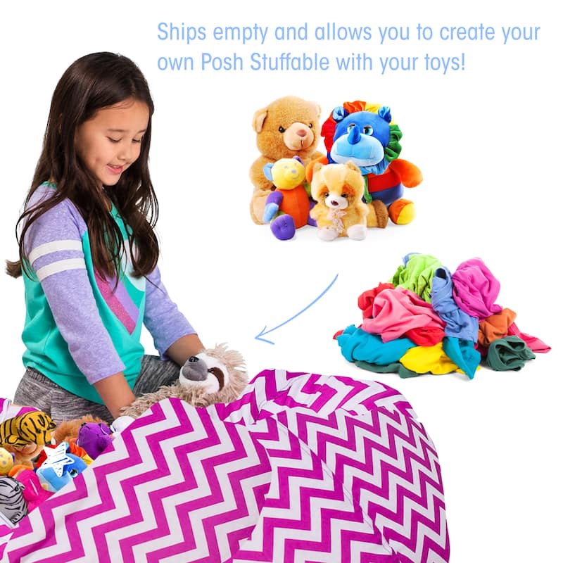 Kids' Stuffed Animal Storage Bean Bag Chair Cover or Toy Organizer