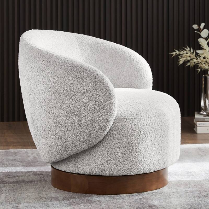 Spruce & Spring Ariel Upholstered Swivel Accent Chair Fabric