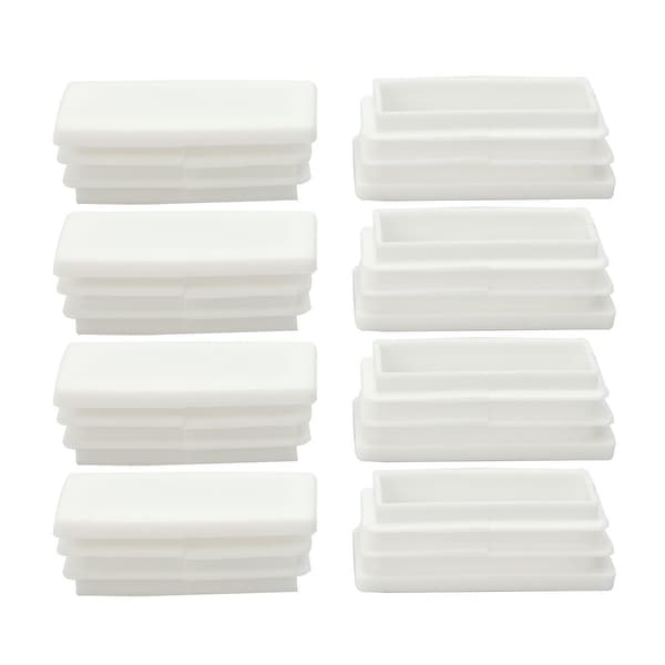 8pcs 25 x 50mm Plastic Rectangle Ribbed Tube Inserts End Cover Pad Furniture Chair Table Feet Floor Protector