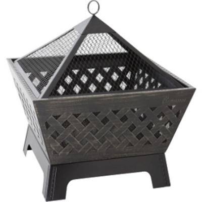 Shop Landmann 25282 Barrone Fire Pit With Cover 26 Inch Antique