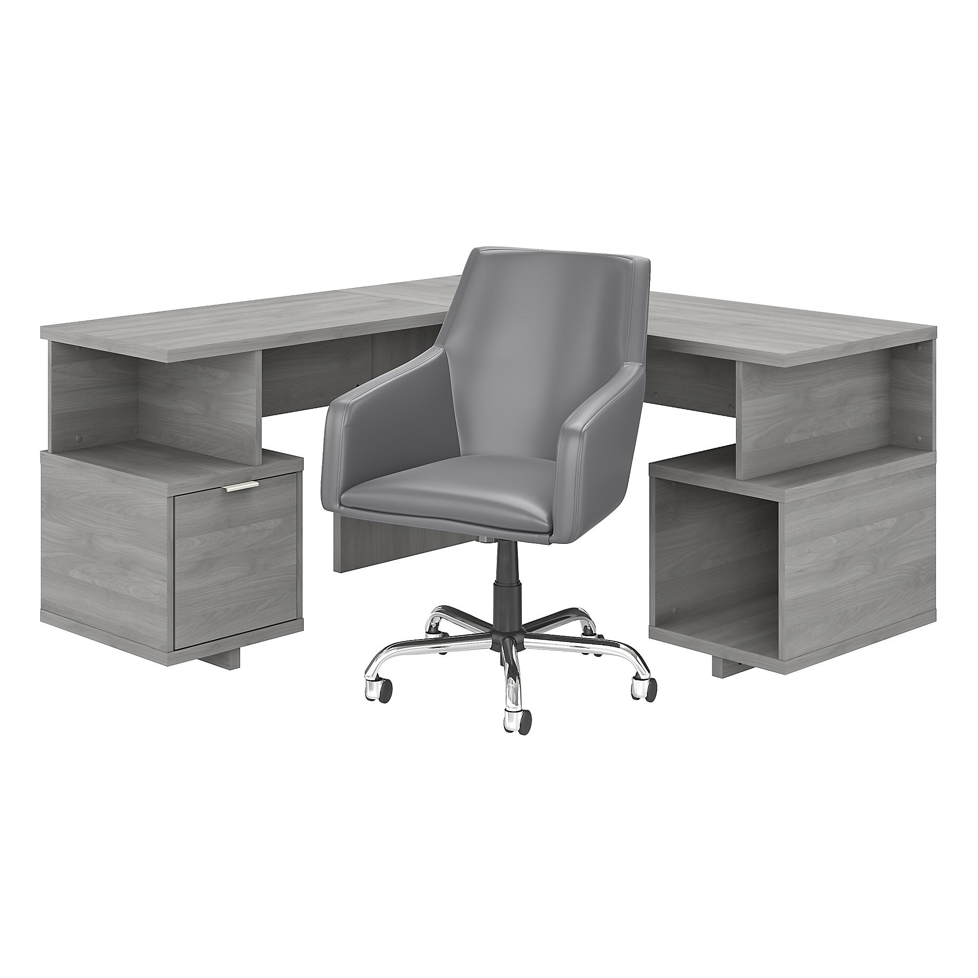 Madison Avenue L Shaped Desk And Chair Set From Kathy Ireland Home On Sale Overstock 31170713