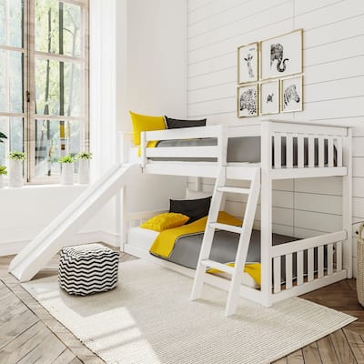 Max and Lily Twin over Twin Low Bunk Bed with Slide