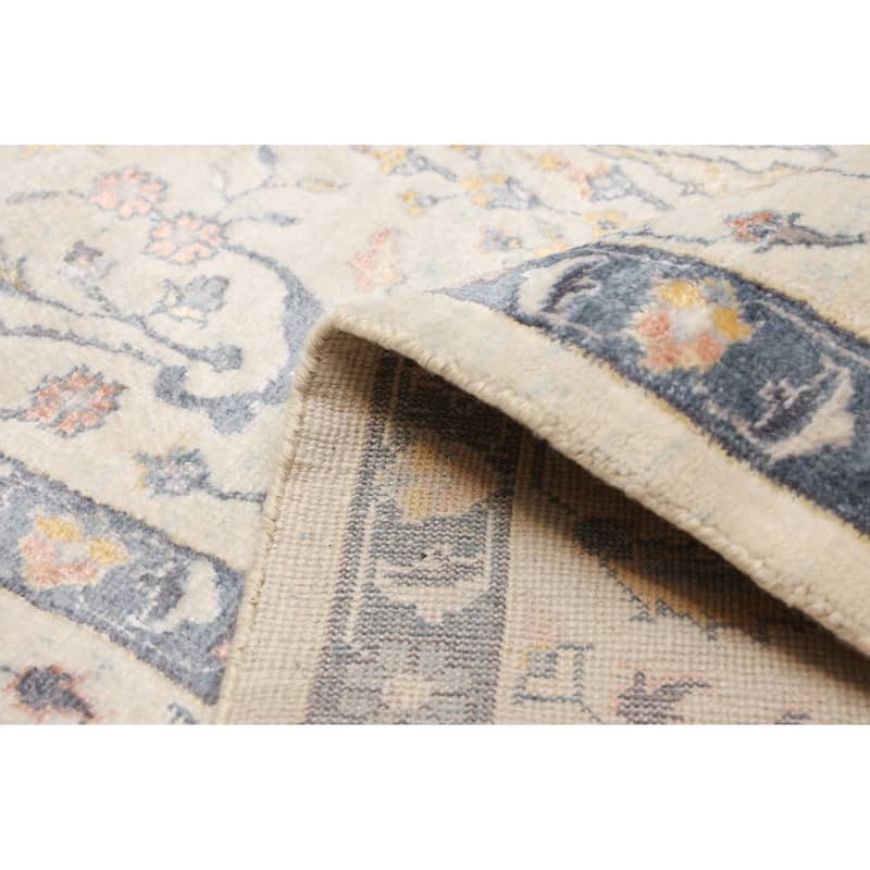 ECARPETGALLERY Hand-knotted Heritage Cream Silk, Wool Rug - 7'10 x 9'11