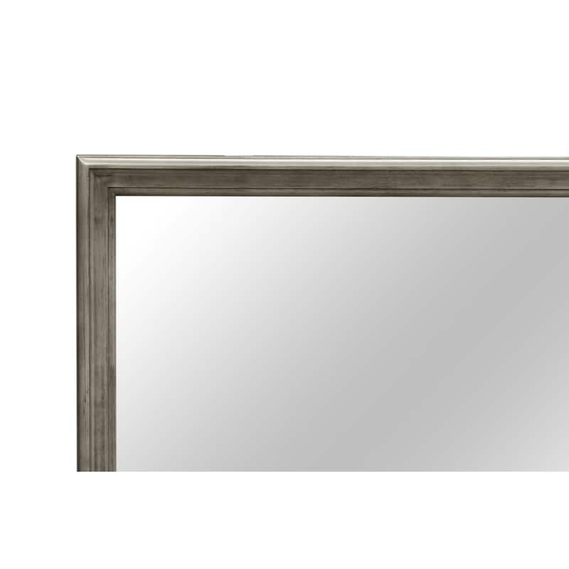 Wooden Framed Square Dresser Wall Mirror - 38" - Gray