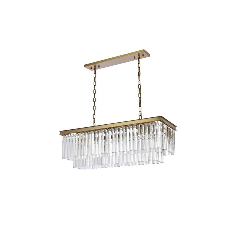Indigo Home rectangle crystal chandelier in satin gold