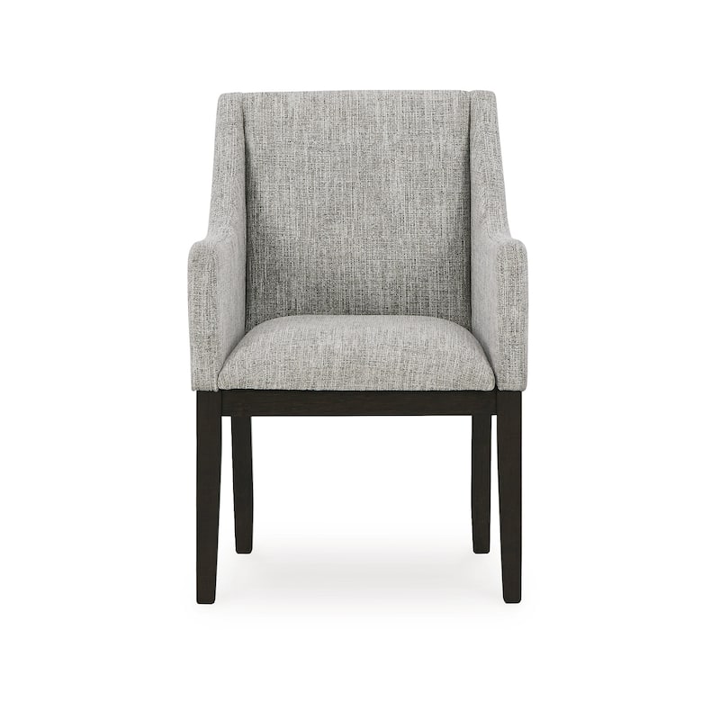 Burkhaus Dark Brown Dining Upholstered Arm Chair, Set of 2 - 21"W x 24"D x 36"H
