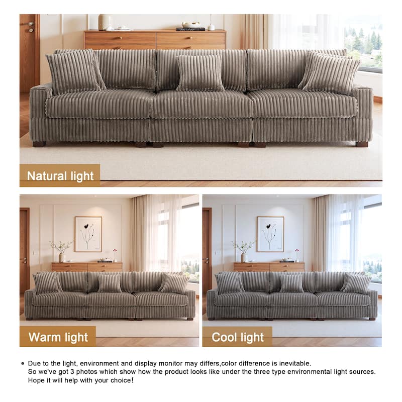 Modular Sectional Sofa Set with Adjustable Headrests and Ottomans
