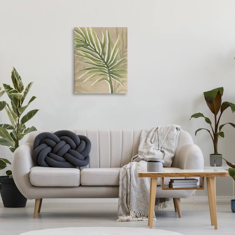 Stupell Natural Curved Palm Leaf Canvas Wall Art Design By June Erica Vess