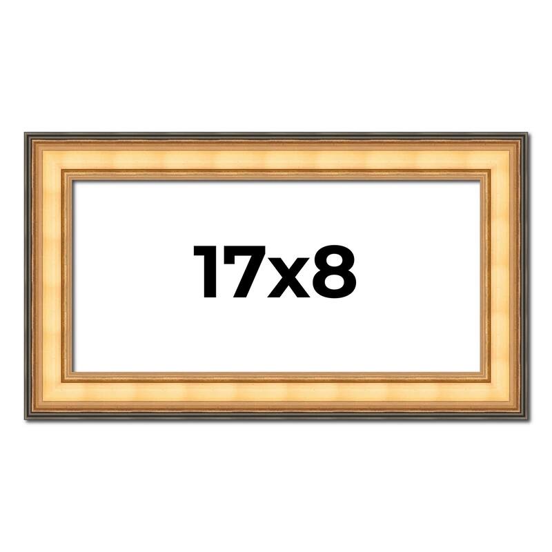 17x8 Frame Gold Plein Aire Solid Wood Picture Frame Width 2 Inches |