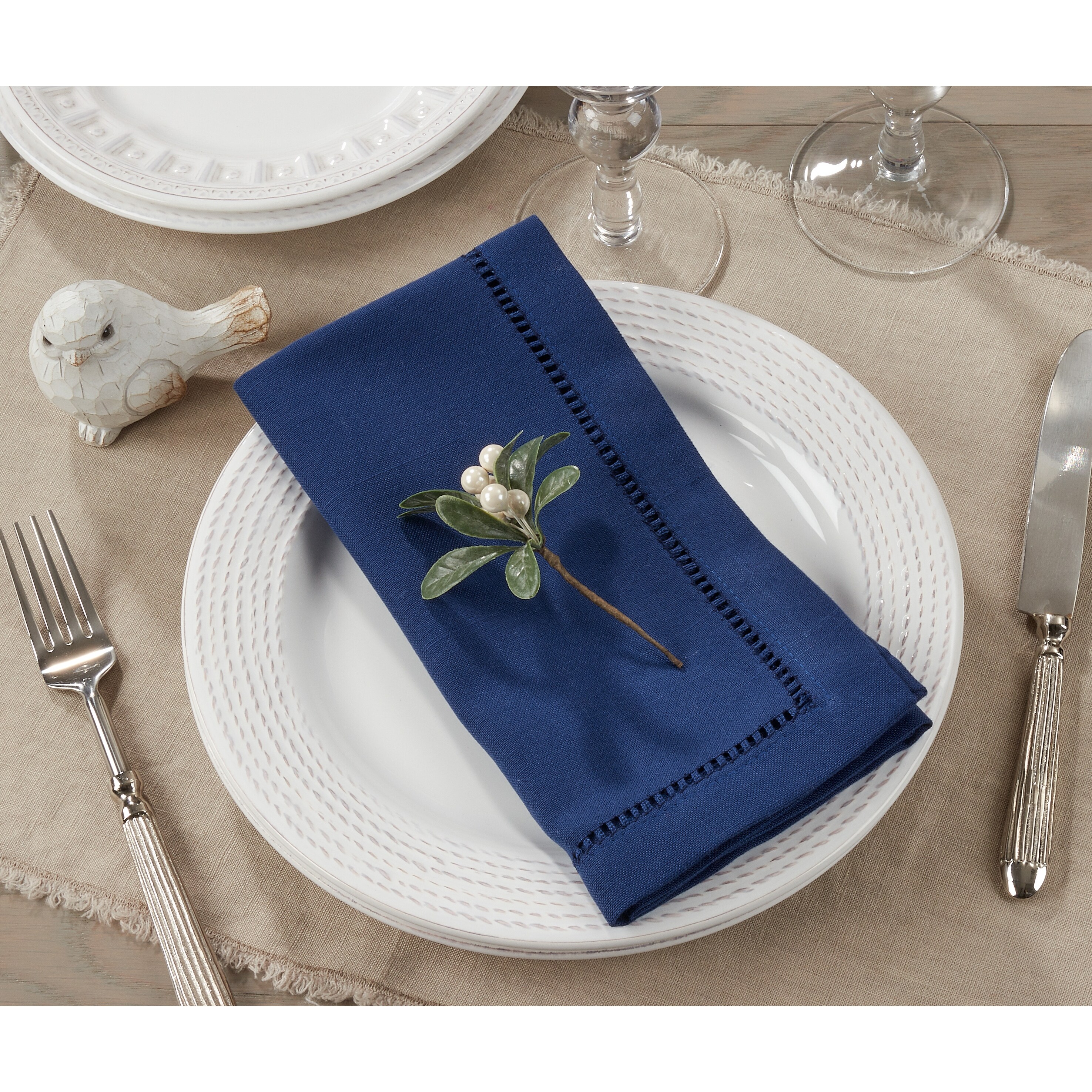 Kaf Home Chateau Easy-care Cloth Dinner Napkins - Set Of 12