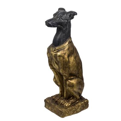 A&B Home Black and Gold 31-inch Dog Statue