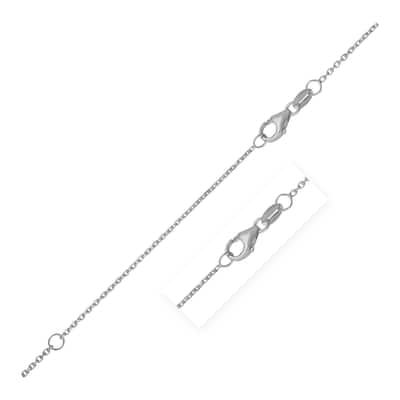 Double Extendable Cable Chain Necklace in 14k White Gold (0.8mm) 18" Inches