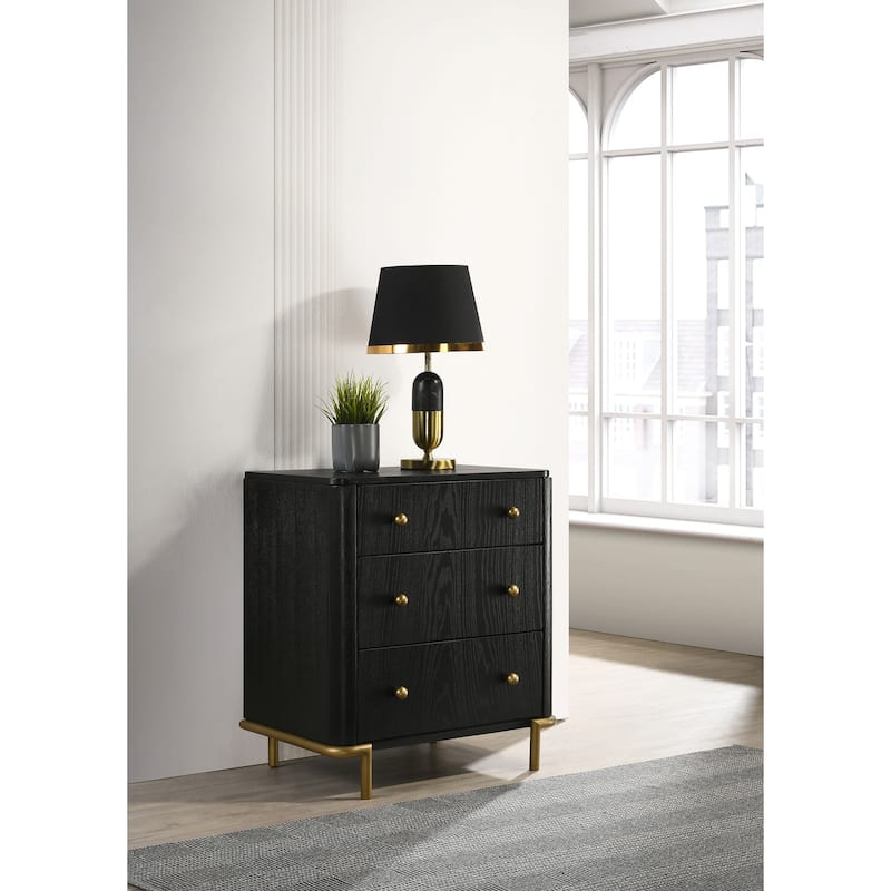 Arini Coastal 3-drawer Wood Bedroom Nightstand