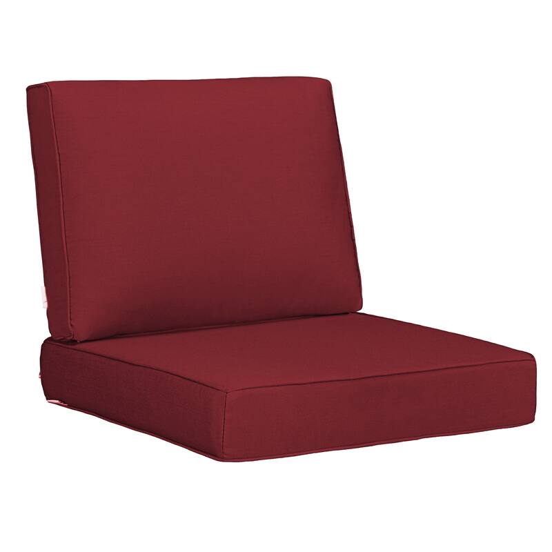 Outdoor Waterproof Rectangle Deep Seat Chair Cushion - Red
