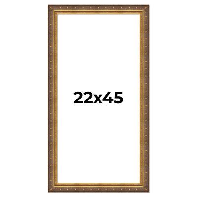 22x45 Frame Vintage Gold Solid Wood Picture Frame | 2.5 Inch Moulding