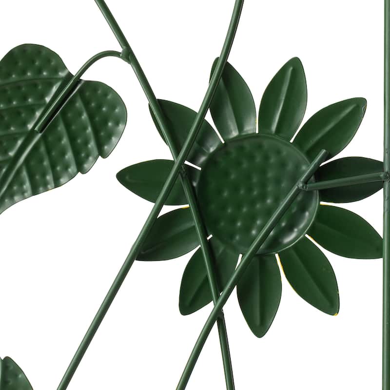 4 Pack Outdoor Metal Panel Garden Trellises for Climbing Plants with Stakes By Glitzhome