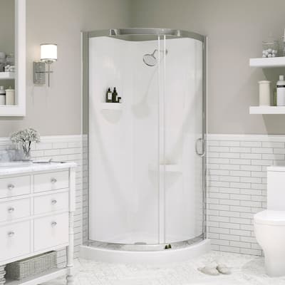 Ove Decors Breeze 34-inch Round Corner Shower Enclosure