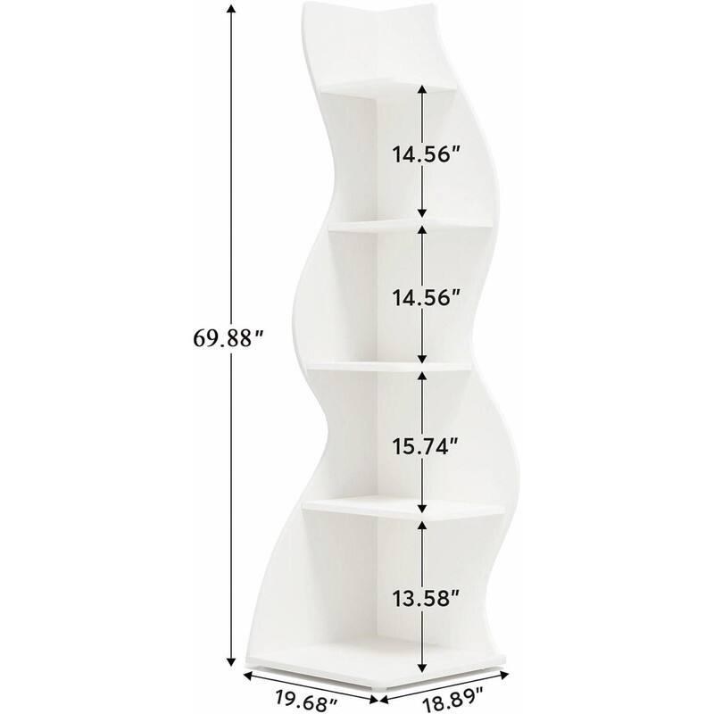 5-Tier Corner Wall Bookshelf - Storage Rack and Plant Stand