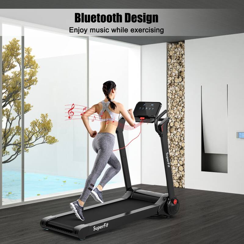 Gymax Folding 2.25HP Electric Treadmill Running Machine w/ LED Display