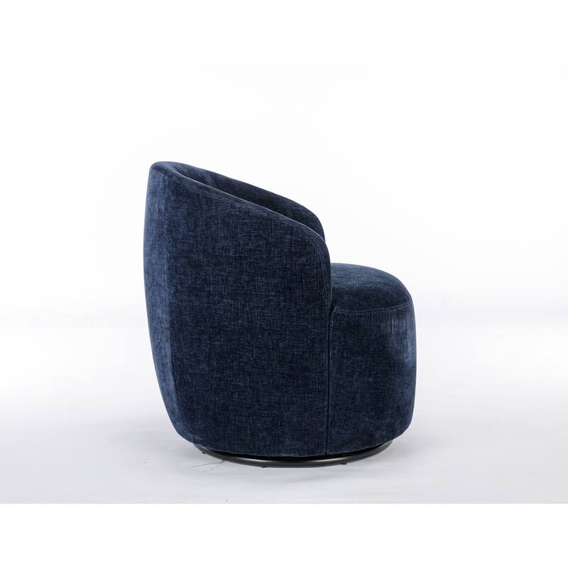 Chenille Fabric Swivel Accent Armchair Barrel Chair