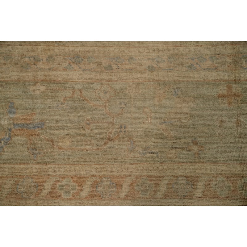 Hand Knotted Traditional Wool Beige Geometric Area Rug - 11' 7'' X 11' 11''
