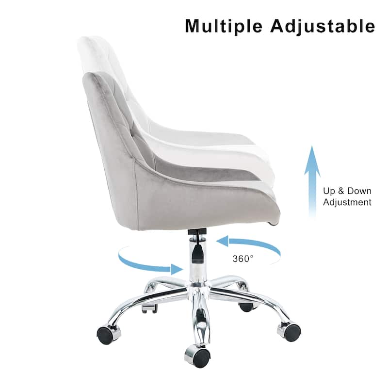 Modern Velvet Upholstered Dining Chair with Chrome Legs