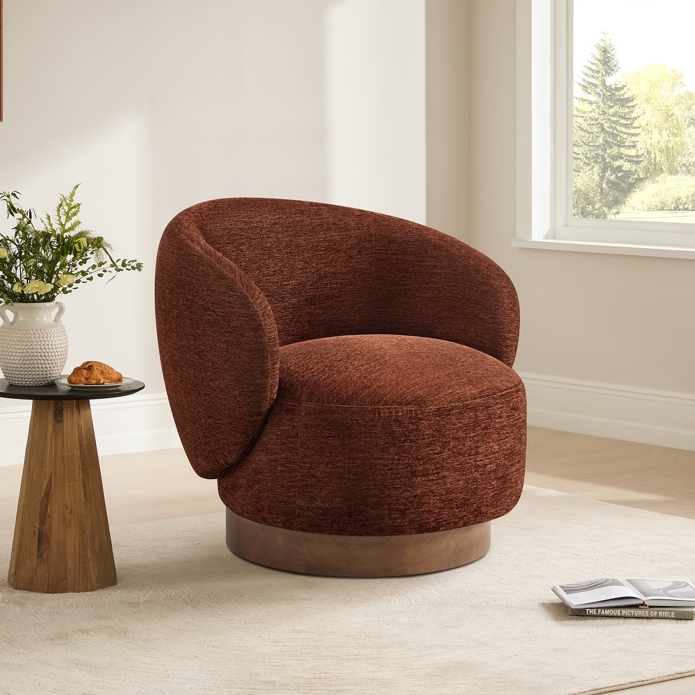 Spruce & Spring Ariel Upholstered Swivel Accent Chair Fabric