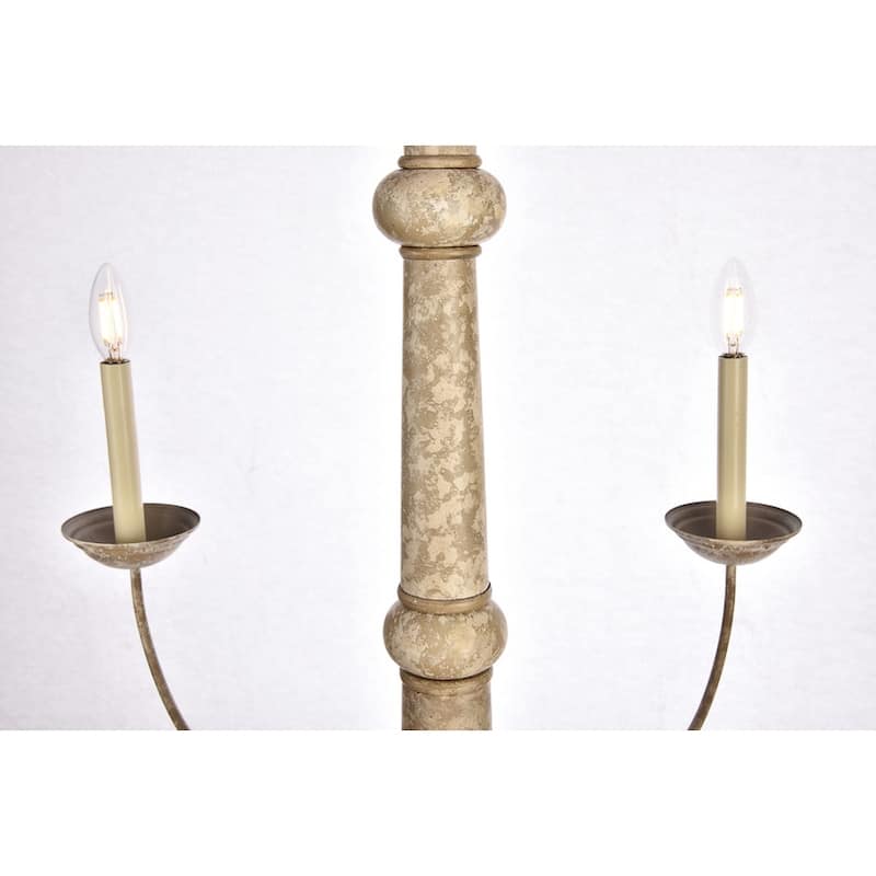 Merritt Collection Chandelier D39.8 H24 Lt:6 Weathered Dove Finish