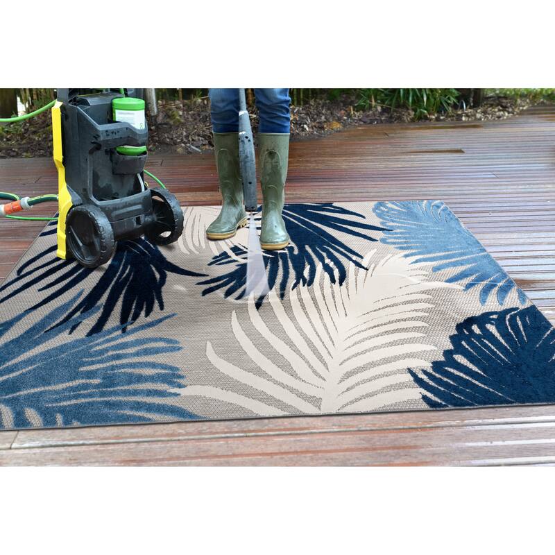 World Rug Gallery Tropical Floral Indoor/Outdoor Area Rug