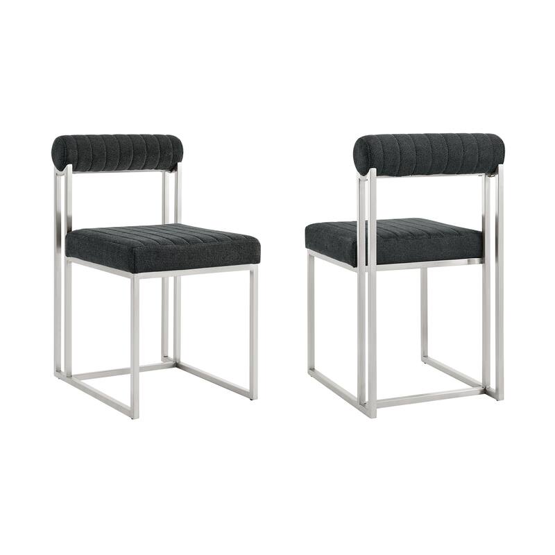 Anastasia Modern Upholstered Metal Dining Chairs - Set of 2