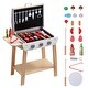 preview thumbnail 1 of 5, Wooden Play Barbecue Toy Grill, Kids Grill Playset Wooden Play Food Kitchen Accessory (21 PCS) - 21 PCS Kids