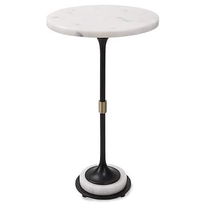 Uttermost 25231 Sentry 13" Wide Iron, Marble Table