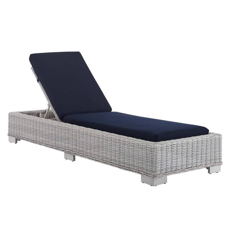 Conway Sunbrella Outdoor Patio Wicker Rattan Chaise Lounge