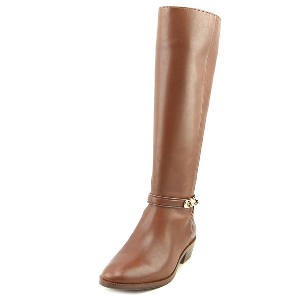 Coach Caroline Semi Matte Calf Women Round Toe Leather Brown Over the Knee Boot