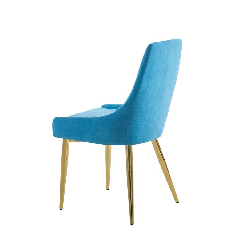Modern 2 Piece Fabric Kitchen Dining Chairs with Cushions, Stainless Steel Legs for Dining Room Kitchen Living Room Bedroom