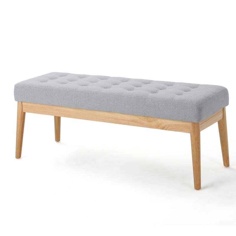 End of Bed Stool Window Bench, Piano Bench Accent Bench - Light Grey