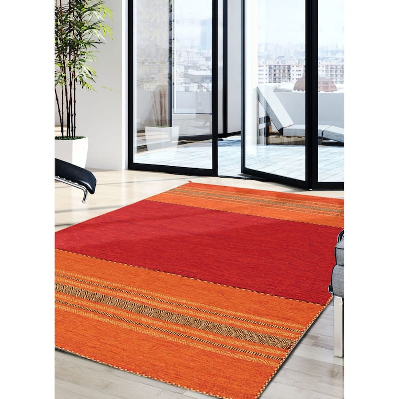 ECARPETGALLERY Arizona Flat-weave Wool Kilim Area Rug