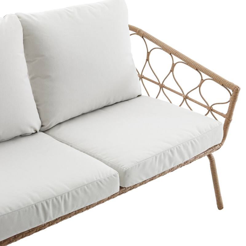 Juniper 2Pc Outdoor Wicker Conversation Set - 67"x54.5"x36"