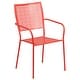 preview thumbnail 24 of 23, 35.5-inch Square Steel 3-piece Patio Table Set with Square Back Chairs