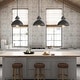preview thumbnail 4 of 11, The Gray Barn Modern 1-Light Metal Industrial Dome Farmhouse Small Pendant Lights for Kitchen Island - D9" x H7.3"