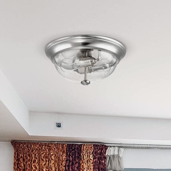 slide 2 of 30, 13" Prominence Home Designer Series Flush Mount Bowl Light Brushed Nickel Seeded