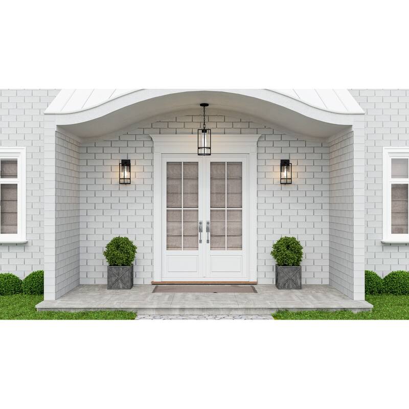 Damien 1-Light Earth Black Outdoor Wall Lantern